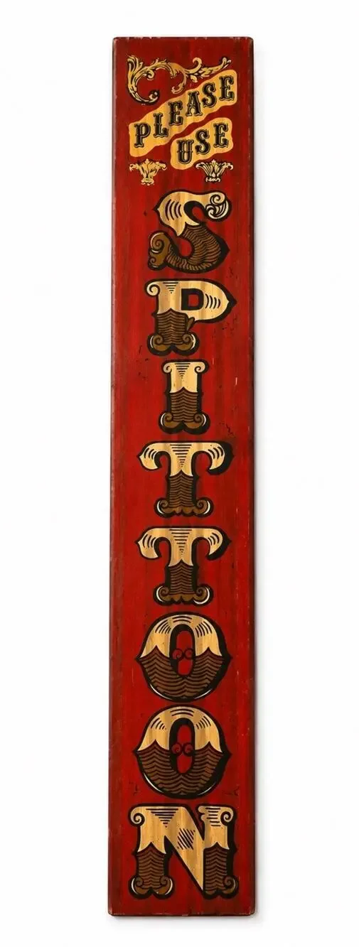 Rustic Decor Spittoon Wall Sign 35”x5 1/2”